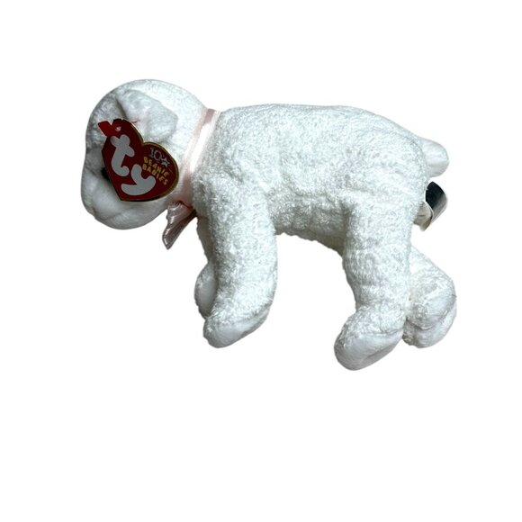 Ty Beanie Babies Collection Lullaby Lamb Plush Toy 2002 White Soft Cuddly Sheep - Picture 2 of 8